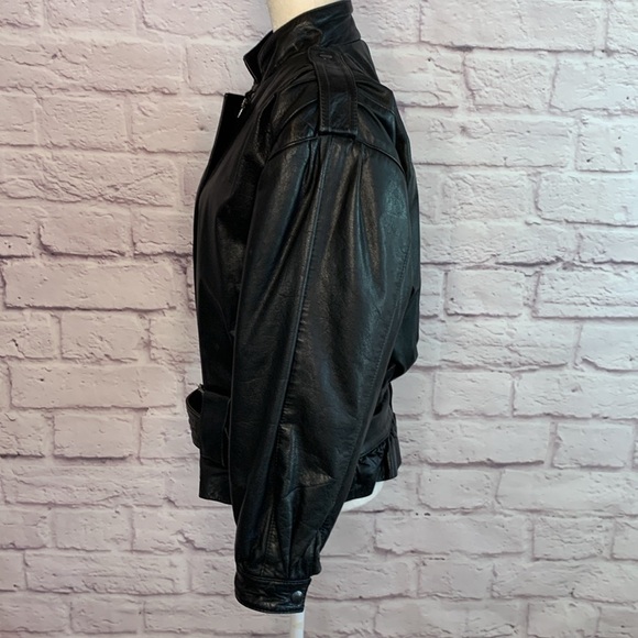 Paris-Dakar Vintage 1980s Leather Bomber Jacket - Picture 5 of 13